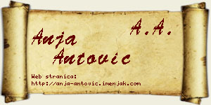 Anja Antović vizit kartica